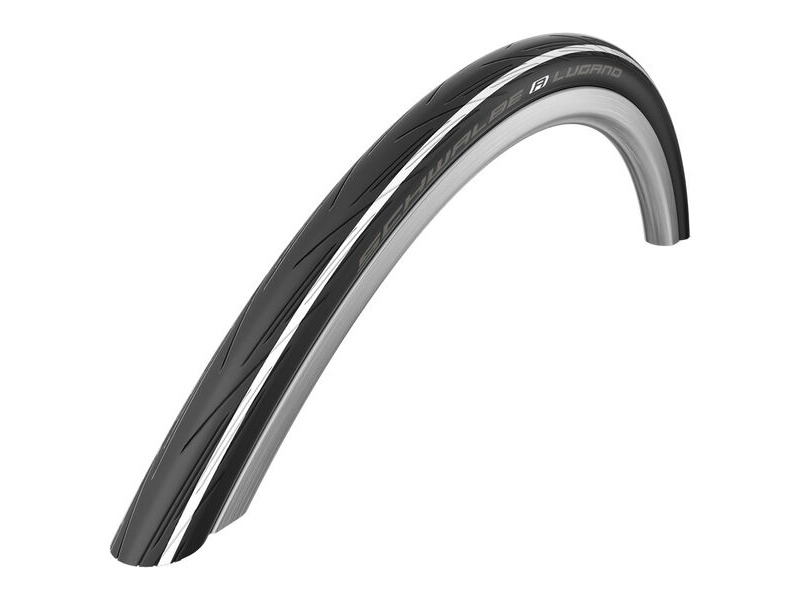 Schwalbe Lugano 700 x 25C White Stripes Wire Bead click to zoom image