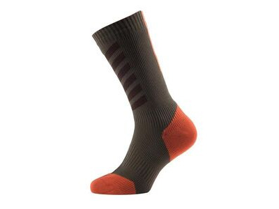 Sealskinz MTB Waterproof Socks with Hydrastop Small (UK3-5) Olive Mud Orange  click to zoom image
