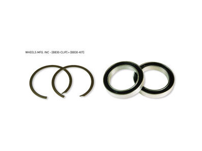 Wheels Manufacturing BB30 service kit with 2 clips and 2 x 6806 angular contact bearings