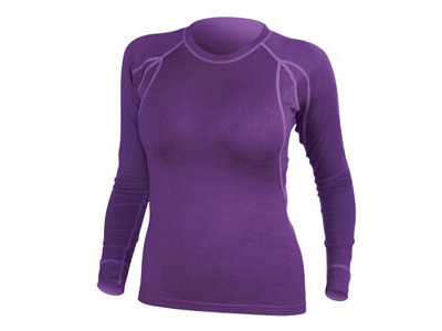 Endura BaaBaa Women's Long Sleeve Baselayer 100% Merino Wool Medium (36-37" Chest) Purple Long Sleeve Crew Neck  click to zoom image