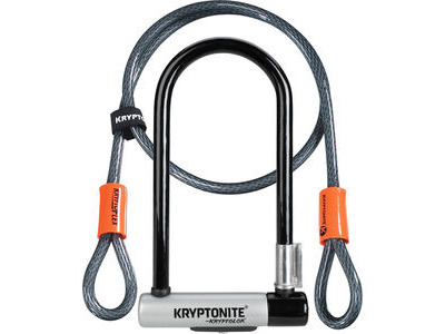 Kryptonite KryptoLok Standard U-lock with 4 foot Kryptoflex cable