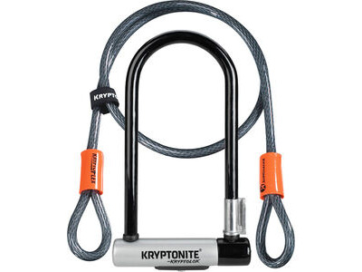 Kryptonite KryptoLok Standard U-lock with 4 foot Kryptoflex cable 