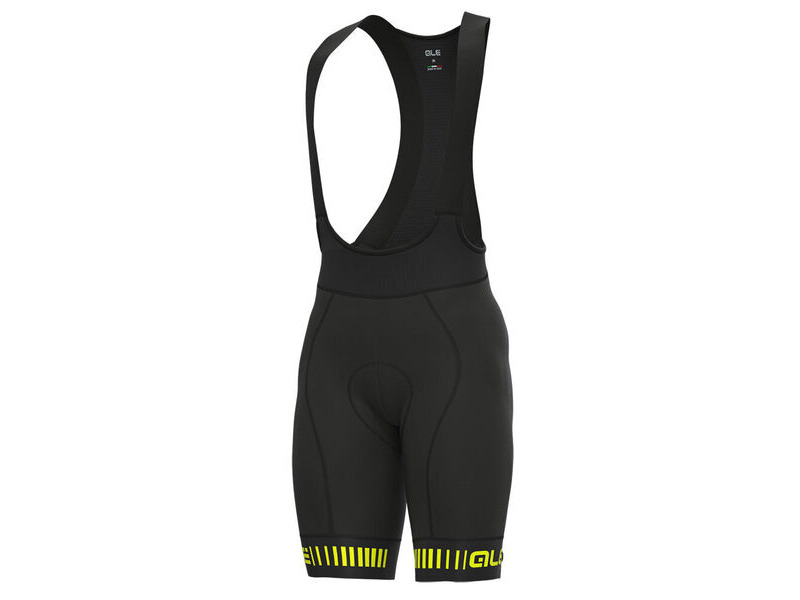 Ale Clothing Strada PR-R Bibshorts Black/Yellow click to zoom image