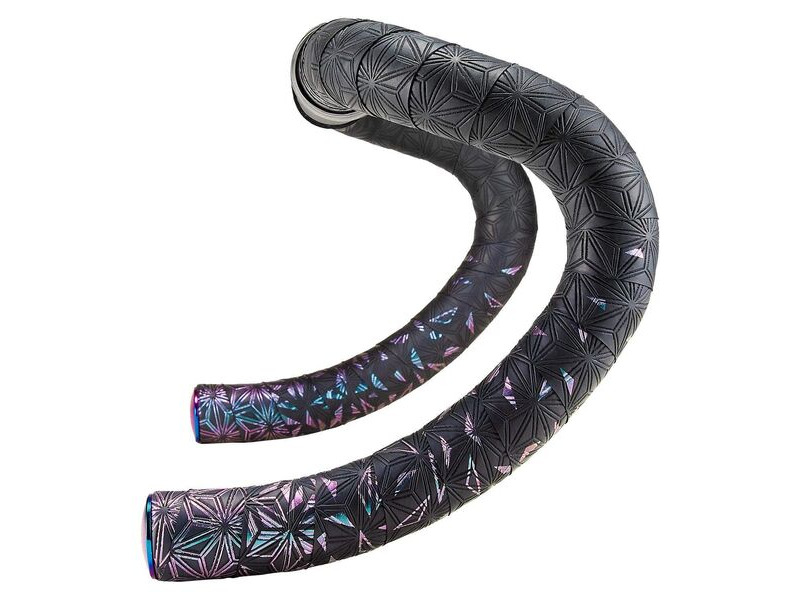 Supacaz Sticky Kush Star Fade Bar Tape Oil Slick + Oil Slick Plugs click to zoom image