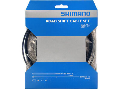 Shimano Road gear cable set with steel inner wire, black
