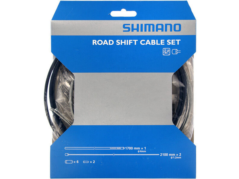 Shimano Road gear cable set with steel inner wire, black click to zoom image
