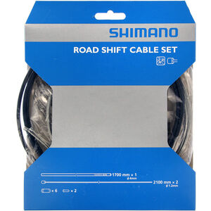 Shimano Road gear cable set with steel inner wire, black 